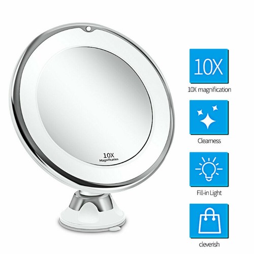 10x magnifying mirror with led - 10x,