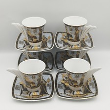 Fathi Mahmoud Limoges Egyptian Pharaonic Cup & Saucers Set