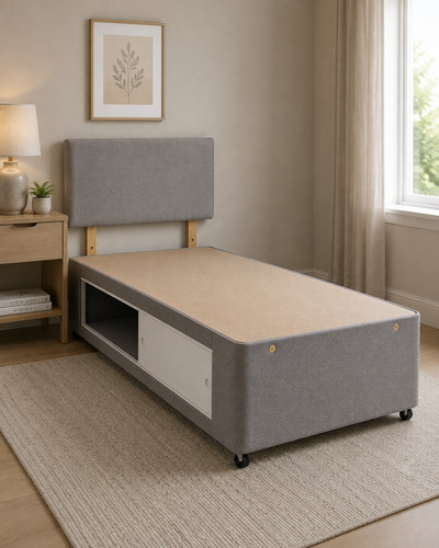 Grey single bed - grey, with