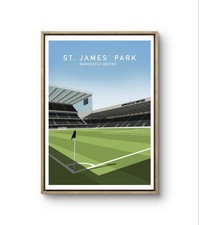 St James' Park Print - Newcastle United Wall Art - Magpies Football Poster -A3