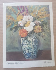 Cezanne Dahlias - The Louvre Print 28x22cm RARE Womans Own Vintage