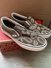 NWB Vans Peace Paisley Classic Slip-onSneaker Grape Leaf/White, Sz Men7.5 Women9