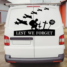 Lest We Forget Soldier Airplane Vinyl Decal Remembrance Day Soldier Poppy Day