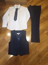 John Rocha Debenhams Boys Waistcoat And Trousers size 7-8 Navy/Blue Wedding suit