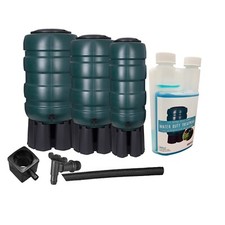 Water Butt Barrels Rain Water Collectors With Kit & UV Blocker Treatment Cleaner