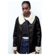 ZARA Faux Leather Shearling