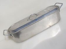 Vintage Chrome Pan Fish Kettle Poacher Trough Tub Old Pot 20"L