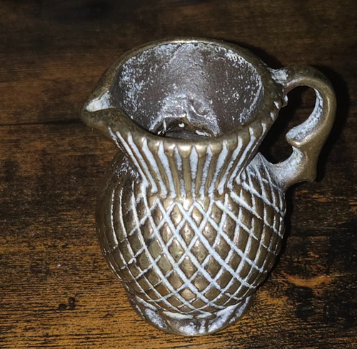 Brass antique thistle jug - thistle, mini