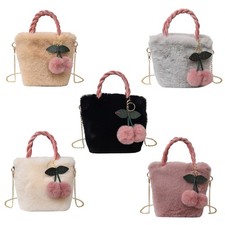 Plush Shoulder Bag with Cherry