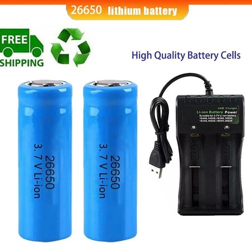 2pc 26650 ion - 3.7v, li-ion