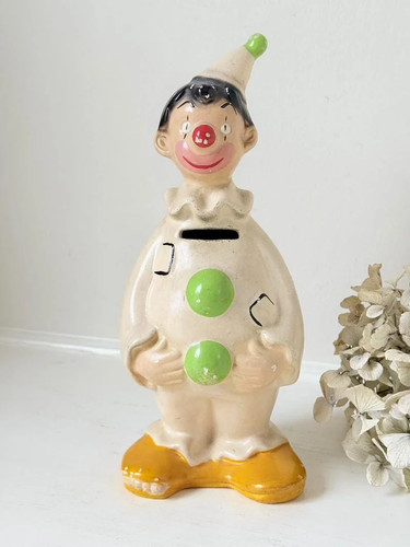 Ceramic clown moneybox - clown,