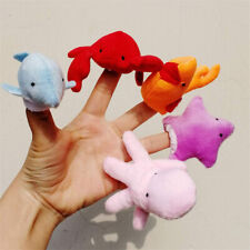 10pcs/set Sea Animal Finger Puppets Kids Cartoon Plush Educational Hand Fing