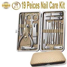 19pcs Nail Care Set for Salon Quality Manicure & Pedicure nails kit caliper UK