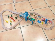 Tesco Carousel Wooden Train Road Set Track Railway inc Accessories Rail