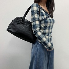 MIU MIU Black Leather Tote Bag