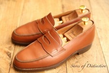 John Lobb Lopez Tan Brown Leather Shoes Penny Loafers Men's UK 7.5 E RRP: £1,220