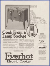 Vintage 1925 EVERHOT Electric Cooker Stove Kitchen Appliance Print Ad