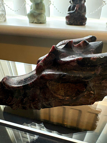 Natural garnet dragon head - natural,