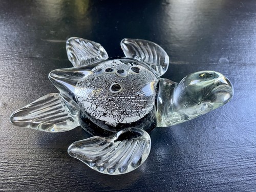 Clear glass turtle - turtle, figurine