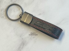 AMG Mercedes Benz Premium Luxury Black Leather Keyring Key Fob Chain Tag Gift