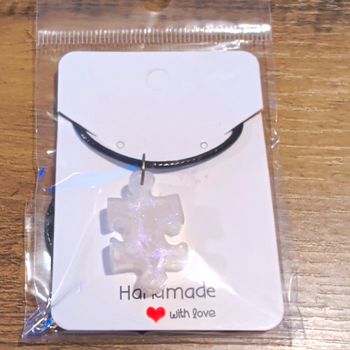 White cord necklace - white,