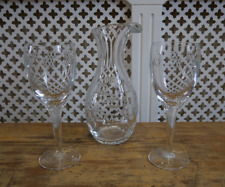 Vintage Waterford Crystal John Rocha Geo Pattern/1 x Wine Carafe/2 x Wine Goblet