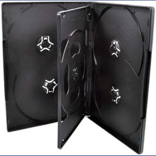 10x 6 Way Black DVD 14mm Spine Holds 6 Discs Empty New Replacement Slim Case