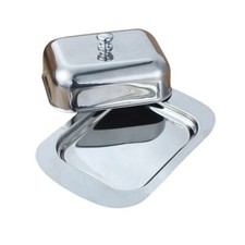 Stainless Steel Butter Dish with Lid Kitchen Storage Holder Keeper Serving Tray
