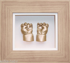 Newborn New Baby Casting Kit Set Gift Plaster Hand Foot 3D Cast DIY Frame Gold