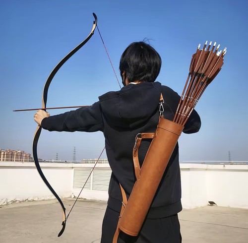 Leather quiver genuine - leather,