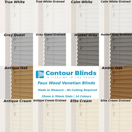 Faux wood venetian blind - wood,