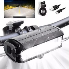 LED Bicycle Light Front Headlight 2000mAh Bike Flashlight USB Rechargeable UK