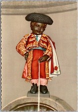 Vintage Brussels, Belgium 4x6 Postcard Manneken Pis Statue in Matador Costume