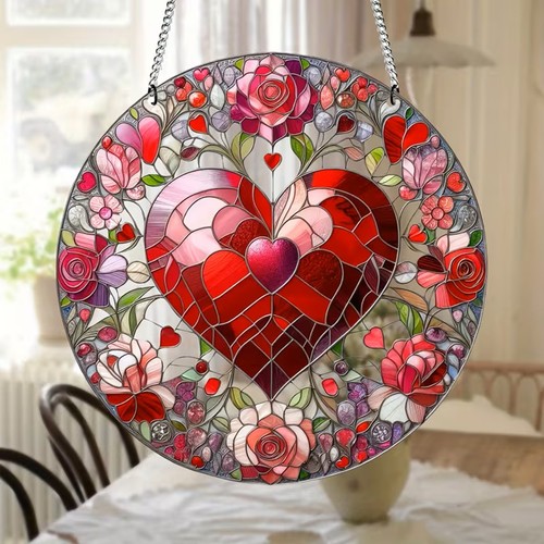 Hearts roses suncatcher - &,