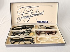 VINTAGE EYES GLASSES FRAMES 1950s ESTENZEL-FRANCE/ITALY-BOX OF 6-ORIG. Box 1