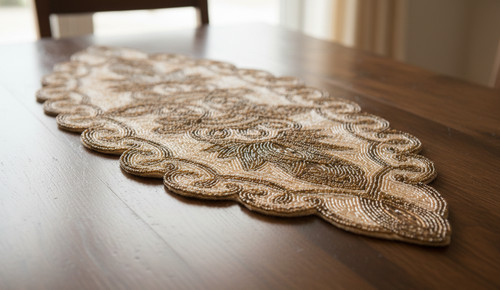 Designer beads table runner - designer,