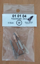 Dolls house German kitchen utensils, whisk, potato masher and 2 bottle brushes.