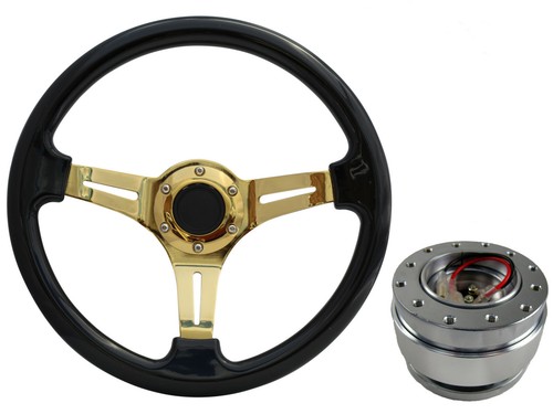 Black gold steering wheel - gold,