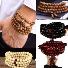 Tibetan 108 Mala Prayer Beads Sandalwood Buddhist Bracelet Necklace Meditation 