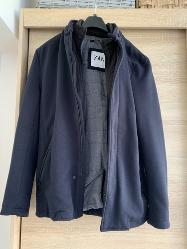 Zara men navy blue zip - men's,
