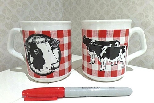 Retro dairy cow mug john - 1x,