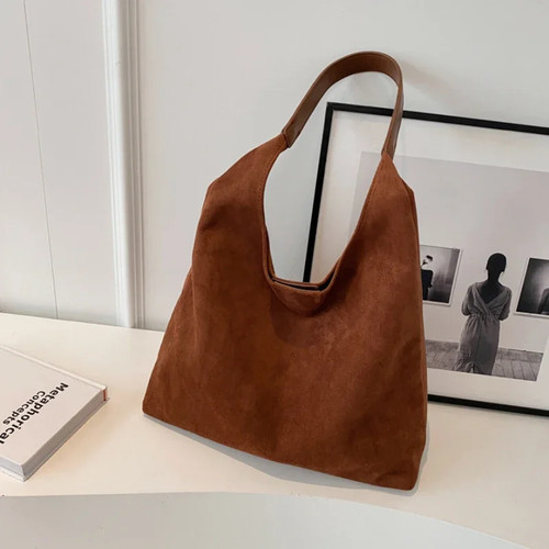 Vintage faux suede shoulder - faux,