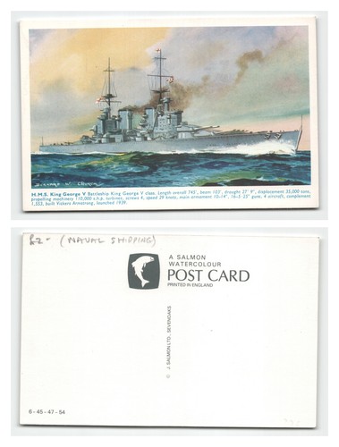 Postcard hms king george v - postcard,
