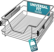 Kitchen Drawer Chrome Pull-Out Baskets Telescopic Cabinet Organizer Storage 40cm