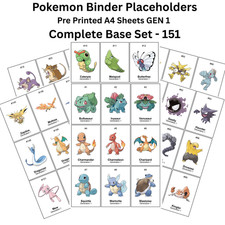 Pokemon Binder Placeholders -