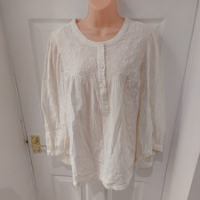 M&S cream Cotton peasant folk