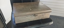 Vintage Metal Cash / Deed / Document Storage Box with Key Lock & Handles