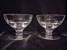 VTG Whitefriars Crystal Glass Flint Saucer Champagne Glasses Short Stem M91