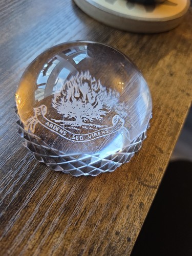 Glass paperweight with tree - glass,
