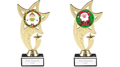 Christmas gold rising - christmas, star